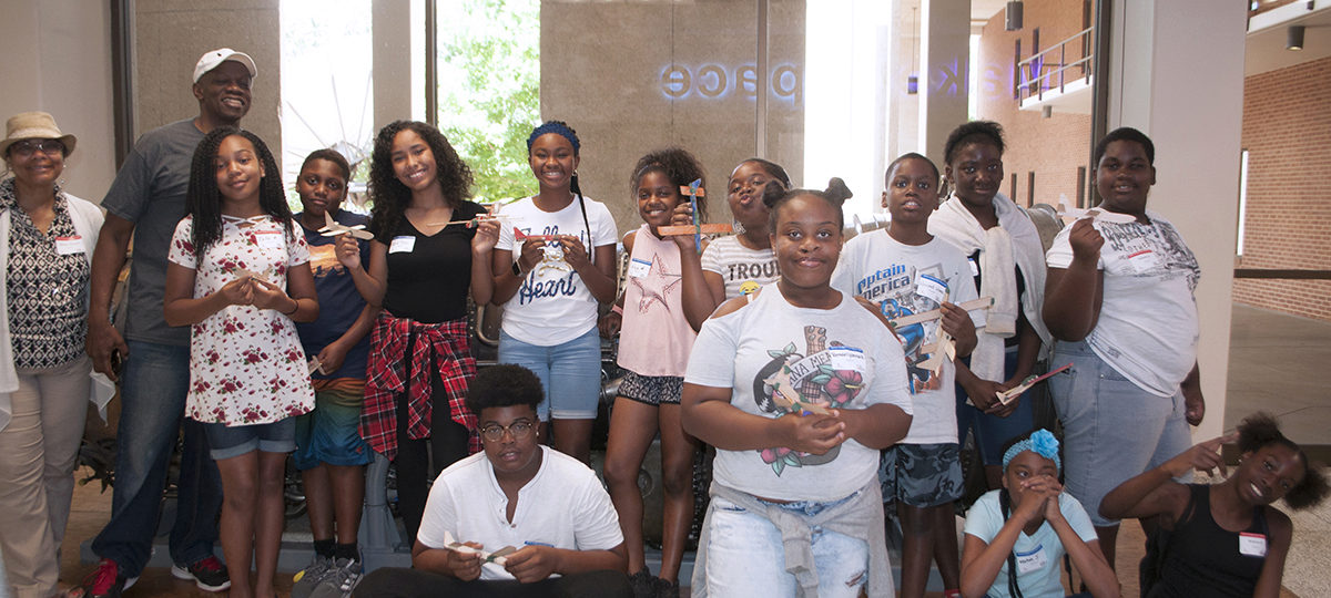 Group shot of the 50+ students enrolled in the ZeroRobotics camp