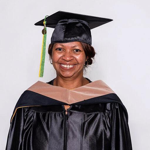 Photo of Sadie Marshall in her cap and gown